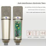 Microfono Condensador U87 XLR, Micrófono Profesional Cardioide para Grabación, Podcasting, Doblaje y Transmisión en Vivo – Incluye Fuente de Alimentación DC, Soporte y Cable de 250 cm / 98.43 Pulgadas