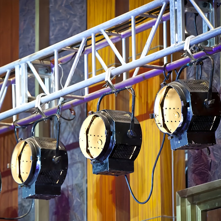 4piezas Ganchos de iluminación de escenario de aluminio y metal - Duraderos de 1.1 a 2 pulgadas de diámetro, no necesitan batería, fáciles de instalar para el montaje profesional de escenario, accesorios de iluminación de escenario | Acabado metálico ele