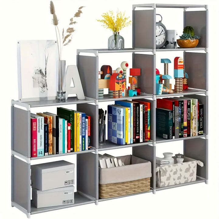 1pc Estantería Multifuncional Cubo Gris - Organizador de Armario Portátil, Adecuado para Libros, Ropa, etc. - Muy Adecuado para Sala de Estar, Estudio, Dormitorio, Sistemas de Armario Montados