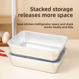 4 piezas, paquete de cuatro platos de acero inoxidable extra grande con tapas, plato de ensalada, bandeja de platos laterales, caja rectangular de frescura para almacenamiento de preparación, recipiente de salsa.