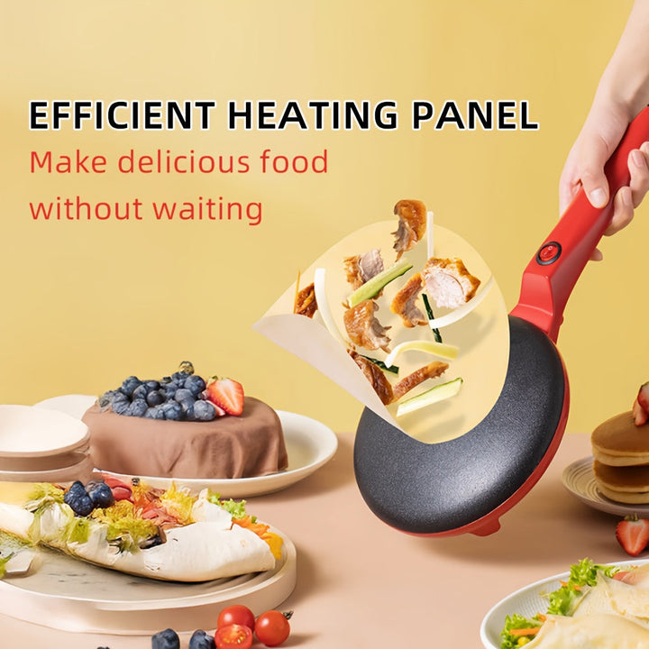Máquina de panqueques para desayuno sin adherencia, máquina de pastel de resorte para el hogar, máquina de panqueques de cocción unilateral, calentamiento rápido de 20 segundos, salida rápida de la olla, calentamiento uniforme, se puede proporcionar para