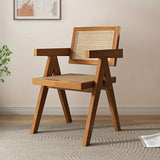 Dos sillas de ratán resistentes con reposabrazos y un sofá estilo japonés tejido, ideales para el hogar o comedor. Adecuadas tanto para interiores como exteriores, perfectas para la merienda al aire libre