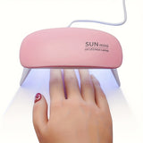 6 Bombillas LED | Secador de Uñas Plegable Mini con Diseño Ultra Delgado | Alimentación USB | Ideal para Manicura y Cuidado de los Pies en Casa | Regalo Perfecto para Cumpleaños/Halloween/Action de Gracias!