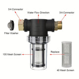 2 piezas de filtro de entrada de manguera de jardín, 100 malla y 40 malla de pantalla, 2 piezas de anillo O y 3 piezas de lavadora de filtro de manguera, material PP, accesorio de lavadora de sedimentos para limpieza al aire libre