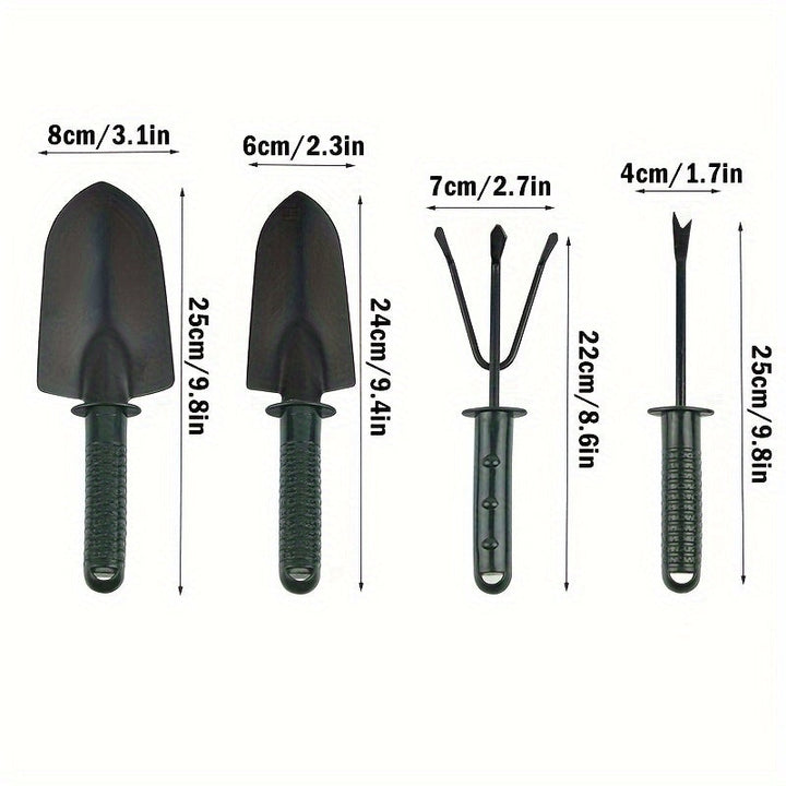 Juego de 4 piezas de herramientas de cuidado de jardín, herramientas de jardinería multifuncionales para plantar y plantas en macetas, kit esencial para entusiastas de jardinería.