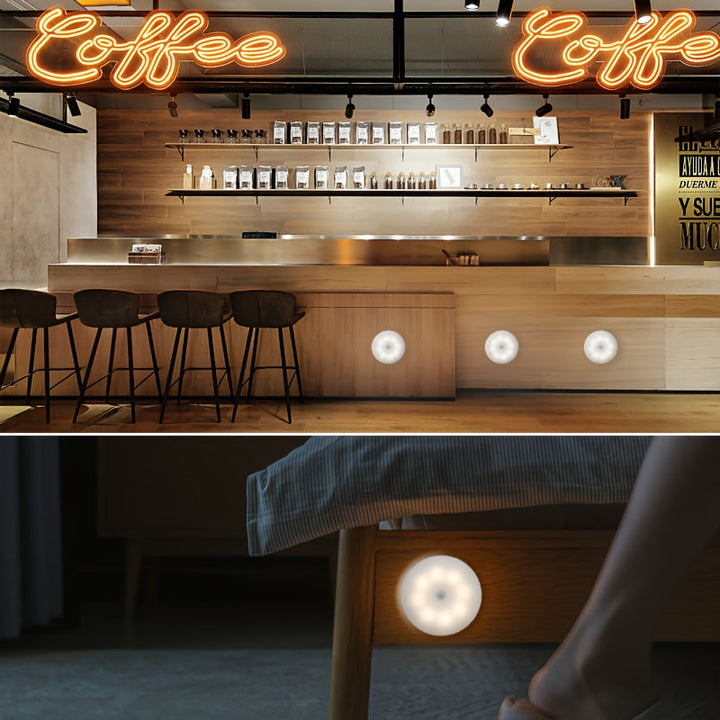 Luz nocturna LED naranja STAR con sensor de movimiento - Detección PIR ultra sensible, encendido/inicio instantáneo, eficiencia energética, desde el atardecer hasta el amanecer, perfecta para baño, mesa de noche, escaleras, pasillo, armario - Instalación