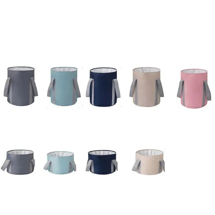 Bañera de Pies Plegable y Portátil con Asas, Cubo de Remojo de Pies de PVC Impermeable para Uso Interior - Disponible en Azul, Gris, Rosa, Azul Marino, Beige