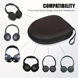 Estuche protector duro de EVA negro para auriculares, compatible con JBL Tune 510BT/520BT/500BT, funda delgada para Sony WH-CH520/510, bolsa de almacenamiento resistente a golpes con bolsillos para accesorios, estuche resistente | diseño elegante en negr
