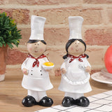 Adorno de pareja de chefs al estilo europeo, hecho de resina, adecuado para la decoración de mesas en cocinas de restaurante, panaderías y cafeterías