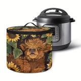 1pc Funda de Polvo de Ganado de las Tierras Altas para Olla a Presión, Bolsa Aislada Sin Carga con Cierre de Cremallera, Compatible con la Mayoría de las Ollas a Presión Eléctricas, Bolsa de Transporte para Freidora de Aire