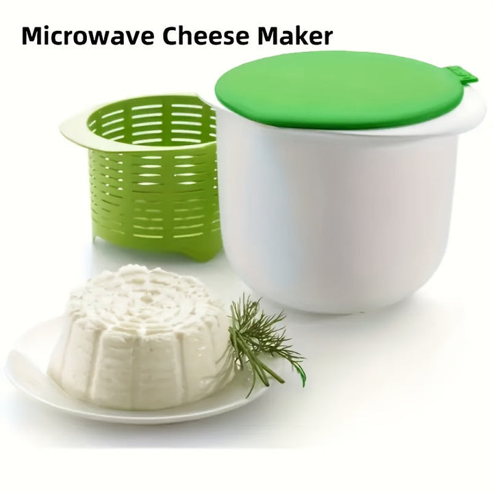 1pc Hacedor de Queso para Microondas - Sencillo Molde de Plástico para Hacer Queso Casero, Ideal para Uso en la Cocina, Incluye Cesta y Tapa