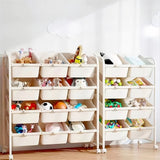 Carrito de almacenamiento giratorio de 2/3/4/5 niveles con ruedas - Estructura de acero resistente con estantería modular con contenedores de plástico extraíbles, organizador móvil fácil de ensamblar para el hogar y la oficina - Blanco, estantería para l