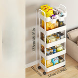 Carrito organizador de 5 niveles en blanco y negro, con ruedas - Organizador versátil para suministros de cocina, despensa y artículos del hogar - Diseño de fácil movilidad, sin necesidad de ensamblaje, solución de almacenamiento para cocina | Carrito de