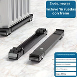 Soporte ajustable para lavadora, 2 piezas, longitud de 45.01 a 70.0 cm, acero inoxidable, antideslizante, patas antioxido, soporta hasta 300.0 KG, base amortiguadora, ideal para refrigeradores y electrodomésticos de lavandería, fácil de armar