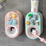 1 Exprimidor Automático De Pasta De Dientes, Soporte De Pasta De Dientes De Dibujos Animados Lindo 3D, Exprimidor De Pasta De Dientes Sin Perforación Para Colgar En La Pared, Adecuado Para Baño, Accesorios De Baño