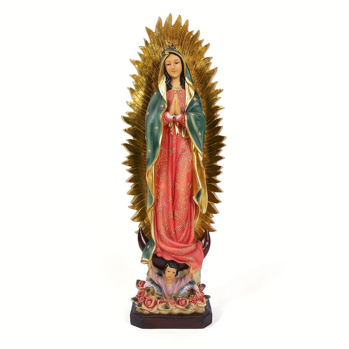 [Estatua de Nuestra Señora de Guadalupe] Estatua Católica Tradicional de María de Resina de 8In/12In/15In, 1ud Figura de Nuestra Señora de Guadalupe - Decoración de Mesa para el Hogar en Pascua y Regalo del Día de la Madre