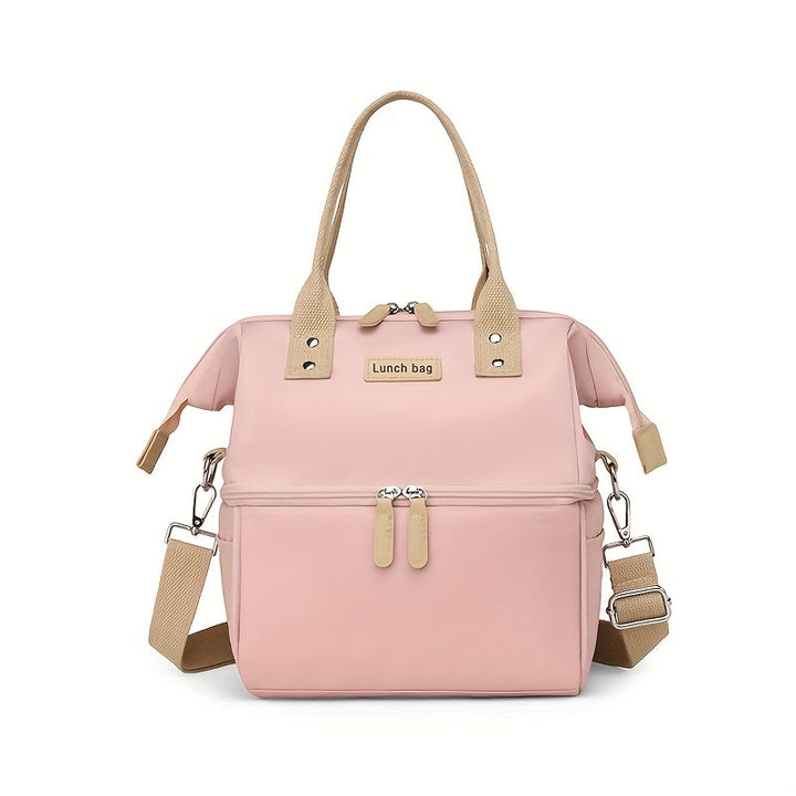 Estuche de Almuerzo Aislado con Gran Capacidad y Estilo, Bolsa de Almacenamiento Casual para Moda, Mantiene Caliente o Frío, Ideal para el Trabajo y Camping, Sin Contacto con los Alimentos