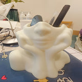 Florero con forma de rostro femenino, blanco, decorativo, moderno, para centro de mesa, estante, sala, oficina o dormitorio