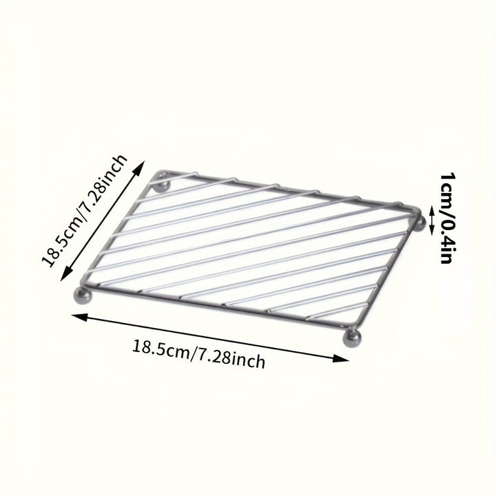 Juego de Soporte para Ollas y Posavasos Multifuncional de Acero Inoxidable - Diseño Antideslizante y Fácil de Limpiar con 4 Bolas Redondas, Ideal para Cocina y Comedor