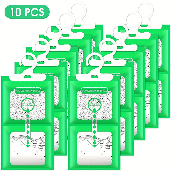 Juego de 10 Bolsas Deshumidificadoras para Armarios, Absorción de Humedad y Secado en Clósets