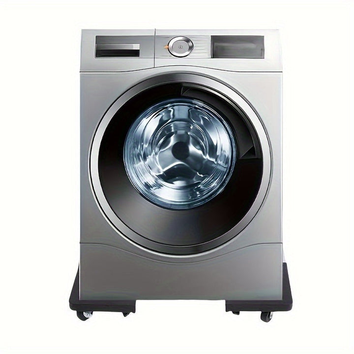 Carro de electrodomésticos de acero inoxidable con 4 ruedas de bloqueo - Base ajustable para la movilidad, la humedad y el diseño resistente a los golpes, ruedas de alta calidad adecuadas para refrigeradores/lavadoras