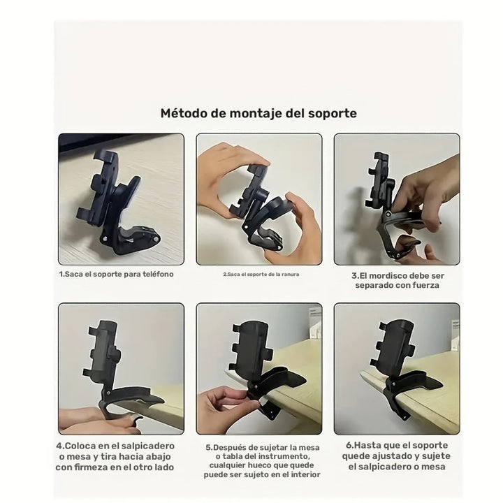 Soporte para Teléfono en el Tablero del Coche - Ajustable y Seguro, Adecuado para iPhone, Samsung Galaxy, etc. - Fácil de Instalar, Diseño para una Conducción Segura