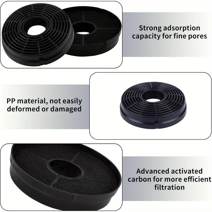 2 Filtros de carbono para extractor de humos, recirculación, filtros redondos fáciles de instalar para reemplazo de ventilador Respekta Lamona
