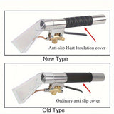 1 pieza de adaptador de vapor de acero inoxidable para aspiradora, accesorio para limpieza de autos, sofás y alfombras - Boquilla de vapor resistente a altas temperaturas con mango ergonómico, uso doméstico y para detalles de auto, acabado metálico elega