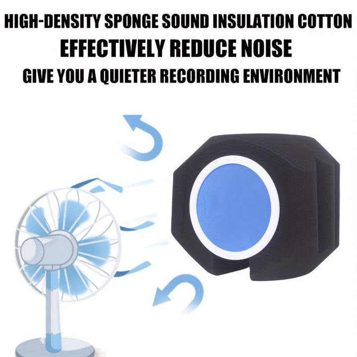 Micrófono profesional con espuma de alta densidad para reducción de ruido, cubierta de estudio para grabación de sonido aislado, estuche de protección de alta densidad para reducción efectiva de ruido y reflexión, pantalla de viento portátil para cantar