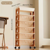 1 Mesa Lateral Rodante con Estantería - Carrito Moderno de Plástico de 3 Niveles con Ruedas, Blanco y Detalles de Madera, Organizador de Almacenamiento Multiusos para Aula, Oficina y Hogar, Decoraciones para Estanterías