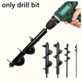 1pc Herramienta de jardín taladro espiral para cultivo de suelo - Mango hexagonal, metal, utilizable con taladro inalámbrico, ideal para perforación de suelo, no requiere energía, paquete de un solo artículo, fácil de usar bit hexagonal
