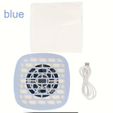 Mini aspiradora de uñas con enchufe USB y filtro - Recogedor de polvo de uñas compacto para uso en escritorio, blanco/azul, operación silenciosa, no necesita batería, perfecto para manicuras de alta calidad en salón, limpiador de polvo de uñas, accesorio