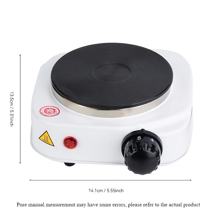 Placa eléctrica portátil con 5 ajustes de calor ajustables - Ideal para cocinar, vaporizar y freír - Superficie antiadherente duradera, 500W, 110V, enchufe de EE. UU., perfecto para dormitorios, oficinas y uso doméstico, esenciales para cocinar en la ofi