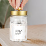 Dispensador de hisopos - Jarras de plástico de 8 oz para organizar maquillaje en el tocador, accesorios para baño, algodón, bolas, almohadillas y seda dental