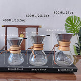 Juego de cafetera de vidrio borosilicato para café de vertido, con filtro de malla de acero inoxidable y papel filtro, para compartir en casa