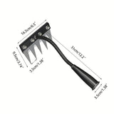 1pc Rastrillo de Jardín Resistente - con Dientes Afilados para Eliminación Eficiente de Malezas, Desbroce y Aeración del Suelo - Construcción Metálica Duradera - Compatible con Mangos Estándar (Mango No Incluido) - Ideal para Jardineros Profesionales, Gr