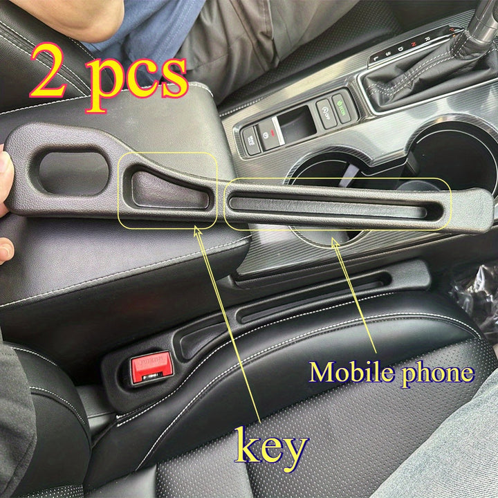 2 piezas de caja de almacenamiento de relleno de huecos de asiento de coche de plástico universal, organizador de consola entre asientos, para decoración interior de automóviles