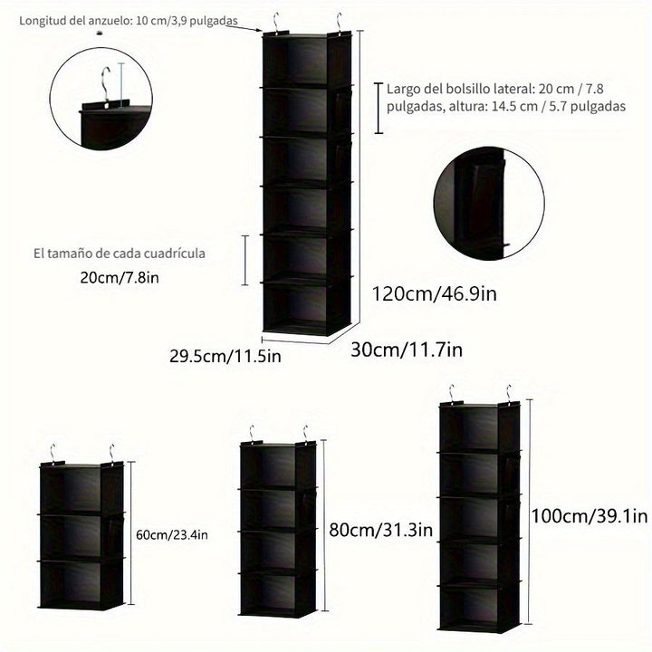 1 bolsa colgante para almacenamiento de chips de bambú con buena capacidad de carga y lavable, no se deforma fácilmente. Bolsa organizadora para ropa, zapatos y artículos diversos del hogar. Bolsillo lateral de gran capacidad, un artículo ideal para el h