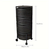 Carrito organizador de almacenamiento móvil giratorio de 3 niveles, carro de servicio de metal de malla con ruedas, estante independiente multiusos para cocina, baño, frutas, verduras, bocadillos - No requiere ensamblaje