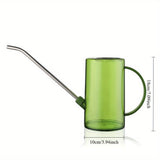 Cano de riego de acero inoxidable de gran capacidad con boquilla larga y escala de medición - Resina PP duradera, mango ergonómico para regar de manera eficiente plantas, jardín, patio, cano de riego al aire libre, herramienta de jardín, recipiente trans