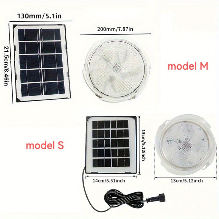Juego de Luces de Techo Redondas con Energía Solar LED, Batería de Litio 1200mAh, Fácil Instalación, Control Remoto, Iluminación por Sensor, Adecuado para Dormitorio, Cocina, Balcón y Pasillo, Luz de Techo a Distancia, Regalo para Patio Exterior