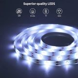 Luces LED RGB de 0.9m a 15m con Interruptor Integrado y Alimentación USB, Luz Cálida/Fresca, Fácil Instalación para Dormitorio, Armario, Cocina e Iluminación Hogareña, Luces LED para Habitaciones