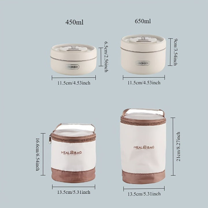 2/3 piezas de caja de almuerzo aislada japonesa de acero inoxidable 304 - Caja térmica para oficina y microondas - Tazón portátil multicapa para estudiantes - Cuenco con tapa para camping al aire libre