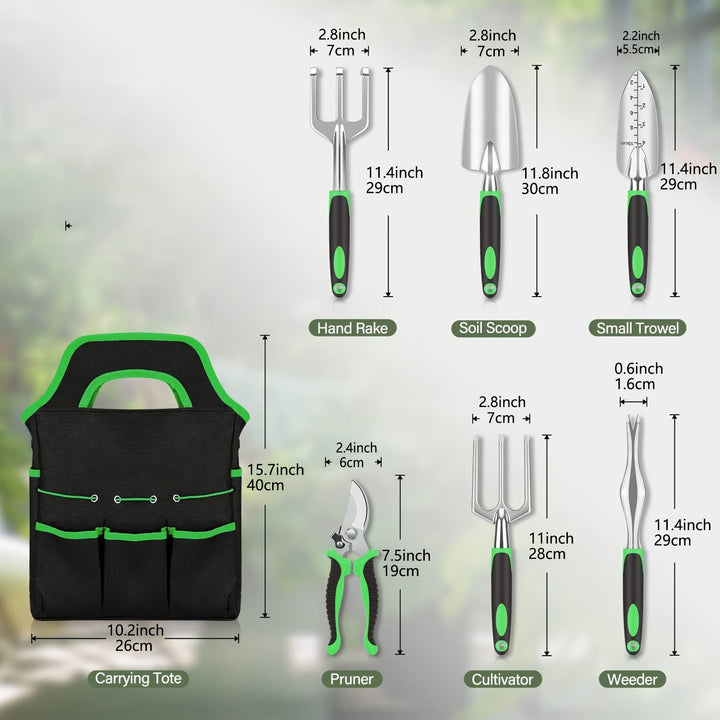 3/8 piezas, juego de herramientas de jardín de aleación de aluminio de alta resistencia - Cuchara y organizador de herramientas de jardín duraderos y resistentes al óxido, ideal para mujeres, incluye tijeras de poda, azada y rastrillo, esenciales para el
