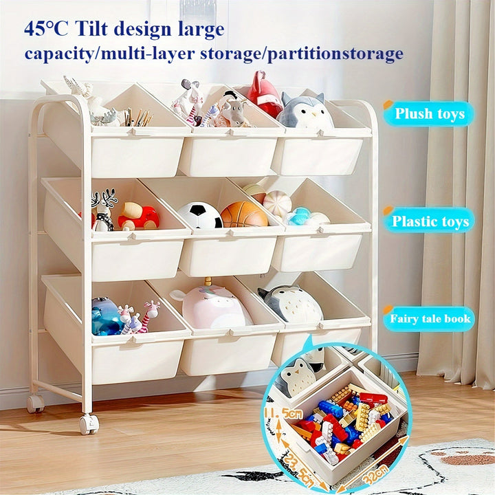 Carrito de almacenamiento giratorio de 2/3/4/5 niveles con ruedas - Estructura de acero resistente con estantería modular con contenedores de plástico extraíbles, organizador móvil fácil de ensamblar para el hogar y la oficina - Blanco, estantería para l