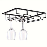 Estantes de copas de hierro, soporte para copas de vino colgante, almacenamiento debajo del gabinete para bar cocina, instalación sin herramientas, exhibición decorativa moderna - Estante colgante duradero para uso doméstico y en restaurantes
