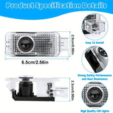 2 piezas adecuadas para luces de bienvenida de for AUDI A4 A6 5W luces de puerta luces de bienvenida dedicadas luces de proyección luces láser fáciles de instalar 12-24V accesorios de iluminación de luces de coche alta luminosidad