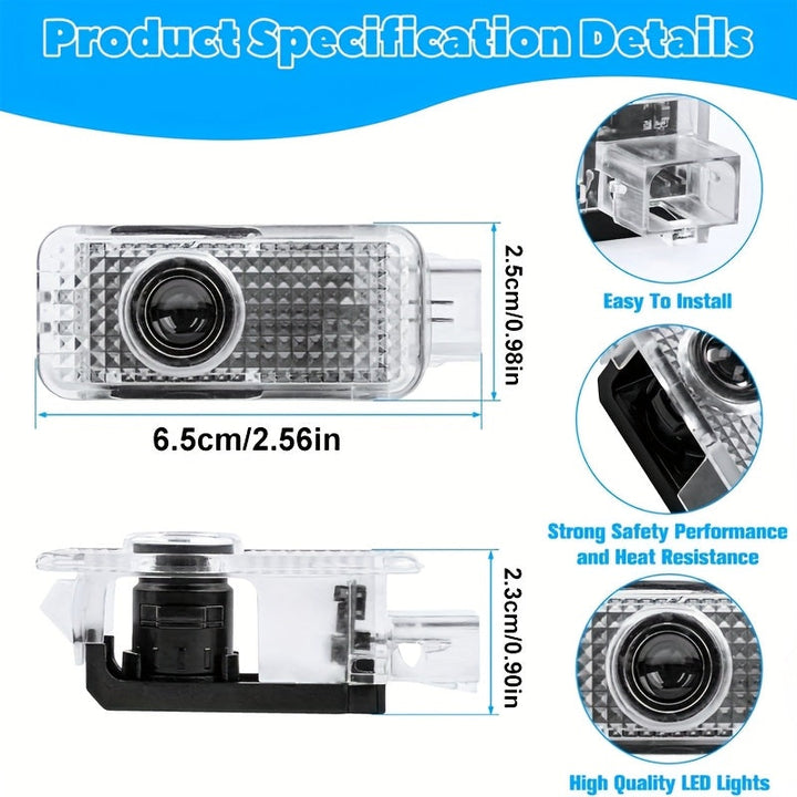 2 piezas adecuadas para luces de bienvenida de for AUDI A4 A6 5W luces de puerta luces de bienvenida dedicadas luces de proyección luces láser fáciles de instalar 12-24V accesorios de iluminación de luces de coche alta luminosidad