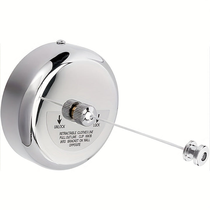 1 Unidad, Tendedero De Acero Inoxidable, Línea De Lavandería Retráctil Y Ajustable Montada En La Pared, Accesorios De Lavandería Convenientes Y Que Ahorran Espacio Para Uso En Interiores