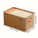 1 cesta de almacenamiento de tela plegable con asa - Beige, estilo clásico, perfecta para el hogar, la oficina y la organización de dormitorios - Ideal para ropa, artículos varios y más, cestas de estantería